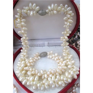 [SP07] White Stone Freshwater Pearl Set