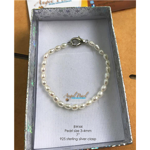 [BW44] White Freshwater Pearl Bracelet 