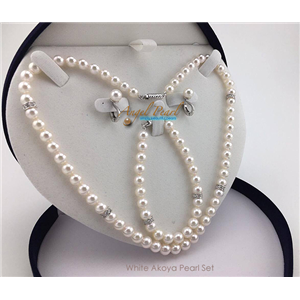 White Akoya Pearl Set