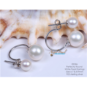 [ER306] Genuine White Freshwater Pearl Earrings 