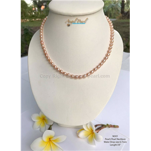 [NO01] Genuine Peach Freshwater Pearl Necklace
