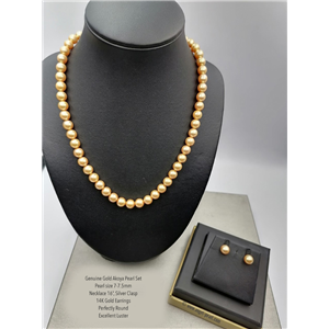[SG_M41] Genuine Gold Akoya Pearl Set 