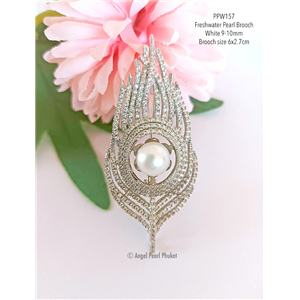 [PPW157] Genuine White Freshwater Pearl Brooch