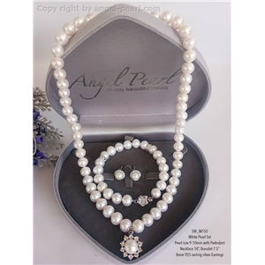 [SW_M150] Genuine White Freshwater Pearl Set