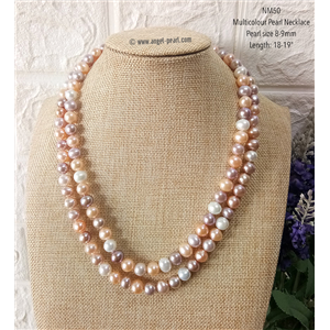 [NM50] Genuine Multicolour Freshwater Pearl Necklace