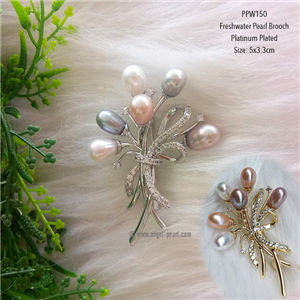 [PPW150] Genuine Multicolour Freshwater Pearl Brooch