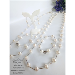 [SW_M139] Genuine White Freshwater Pearl Set