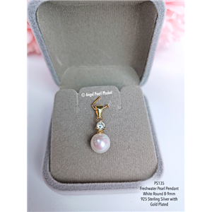 [PS135] Genuine White Freshwater Pearl Pendant