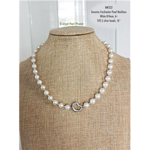 [NW232] Genuine White Freshwater Pearl Necklace