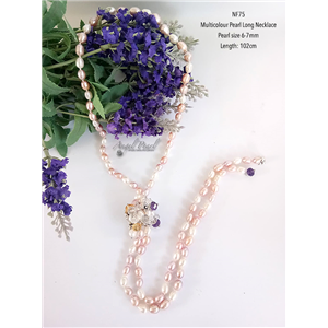 [NF75] Genuine Multicolour Freshwater Pearl Fashion Necklace