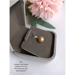 [PS61] Genuine Gold Freshwater Pearl Pendant