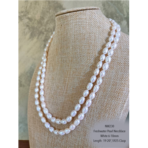[NW230] Genuine White Freshwater Pearl Necklace