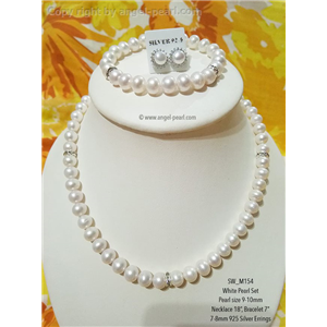 [SW_M154] Genuine White Freshwater Pearl Set