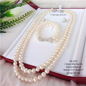 [SW_M105] Genuine White Freshwater Pearl Set