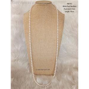 [NW183] Genuine White Freshwater Pearl Necklace