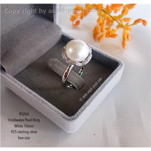 [RS264] Genuine White&Pink Freshwater Pearl Ring