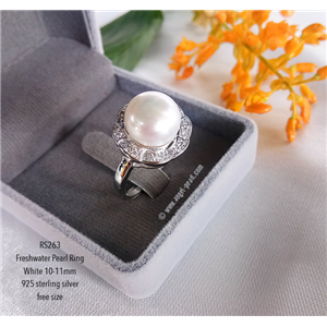 [RS263] Genuine White Freshwater Pearl Ring