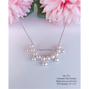 [SN_P151] Genuine White Freshwater Pearl Pendant with Necklace 
