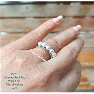 [RS251] Genuine Freshwater Pearls Ring