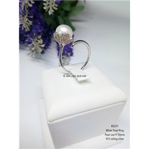 [RS241] Genuine White Freshwater Pearl Ring