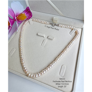 [NW222] Genuine White Freshwater Pearl Necklace
