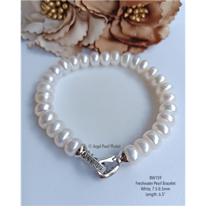 [BW159] Genuine White Freshwater Pearl Bracelet 