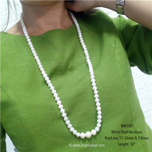 [NW189] Genuine White Freshwater Pearl Necklace
