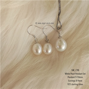 [SW_C98] Genuine Freshwater Pearl Pendant Set