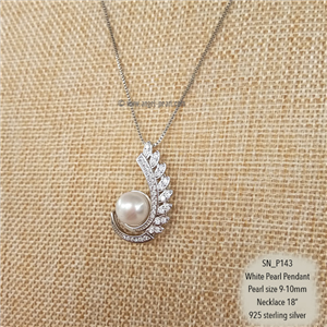 [SN_P143] Genuine White Pearl Pendant with Necklace 