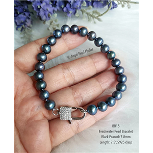 [BB15] Genuine Black Freshwater Pearl Bracelet