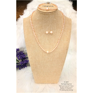 [SP_M29] Genuine Peach Freshwater Pearl Set