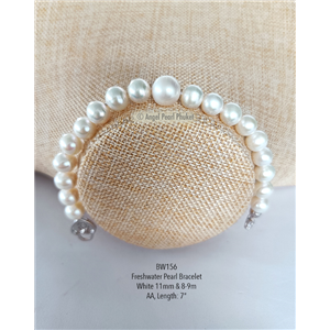 [BW156] Genuine White Freshwater Pearl Bracelet 