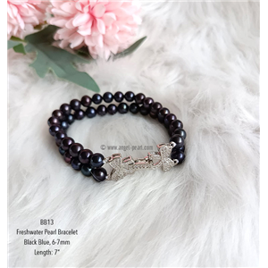 [BB13] Genuine Black Freshwater Pearl Bracelet