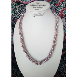 [NM41] Genuine Twisted Freshwater Pearl Necklace