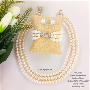 [SW_M169] Genuine White Freshwater Pearl Set