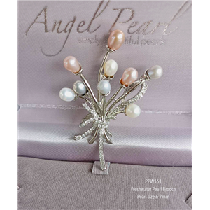 [PPW161] Genuine Multicolour Freshwater Pearl Brooch