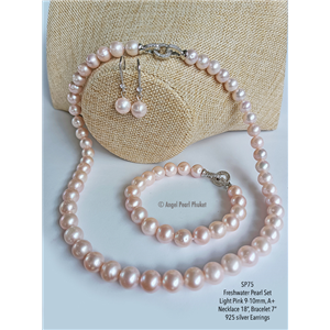 [SP75] Genuine Light Pink Freshwater Pearl Set