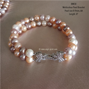 [BM58] Genuine Multicolour Freshwater Pearl Bracelet