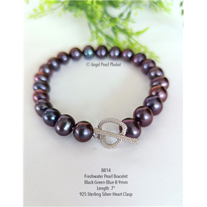[BB14] Genuine Black Freshwater Pearl Bracelet