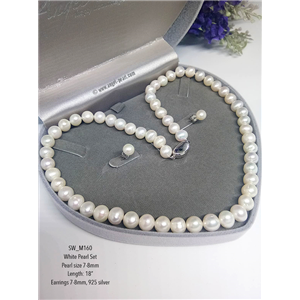 [SW_M160] Genuine White Freshwater Pearl Set 