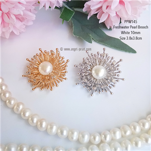 [PPW145] Genuine White Freshwater Pearl Brooch