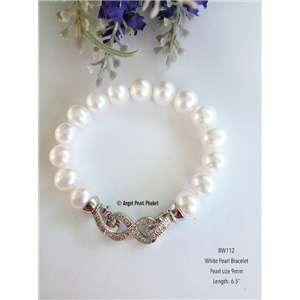 [BW112] Genuine White Freshwater Pearl Bracelet