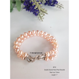 [BP32] Genuine Peach Freshwater Pearl Bracelet