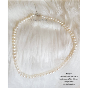[NW233] Genuine White Freshwater Pearl Necklace