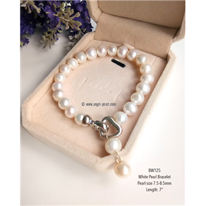 [BW125] Genuine White Freshwater Pearl Bracelet 