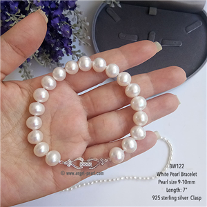[BW122] Genuine White Freshwater Pearl Bracelet 