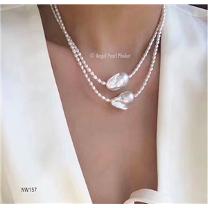 [NW157] Genuine White Freshwater Pearl Necklace