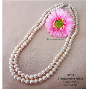 [NW190] Genuine White Freshwater Pearl Necklace