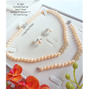 [SP_M69] Genuine Peach Freshwater Pearl Set