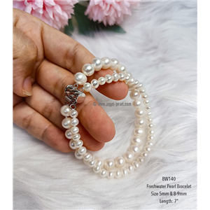 [BW140] Genuine Whte Freshwater Pearl Bracelet